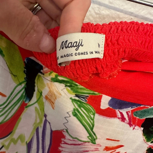 Revolve Maaji Skirt Autumn Convertible Skirt Iris Borders Sz M $84 Red Sarong - Picture 3 of 5